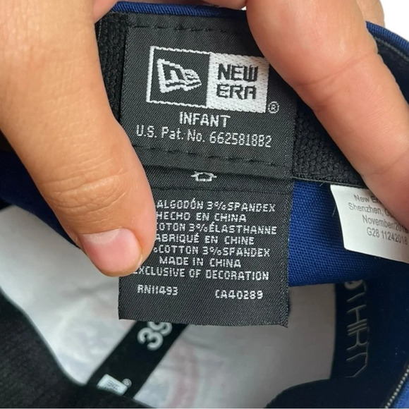 New Era Blue Infant Chicago‎ Cubs Bear Logo Fitted Stretch Baseball Cap Hat NWT - Picture 6 of 6